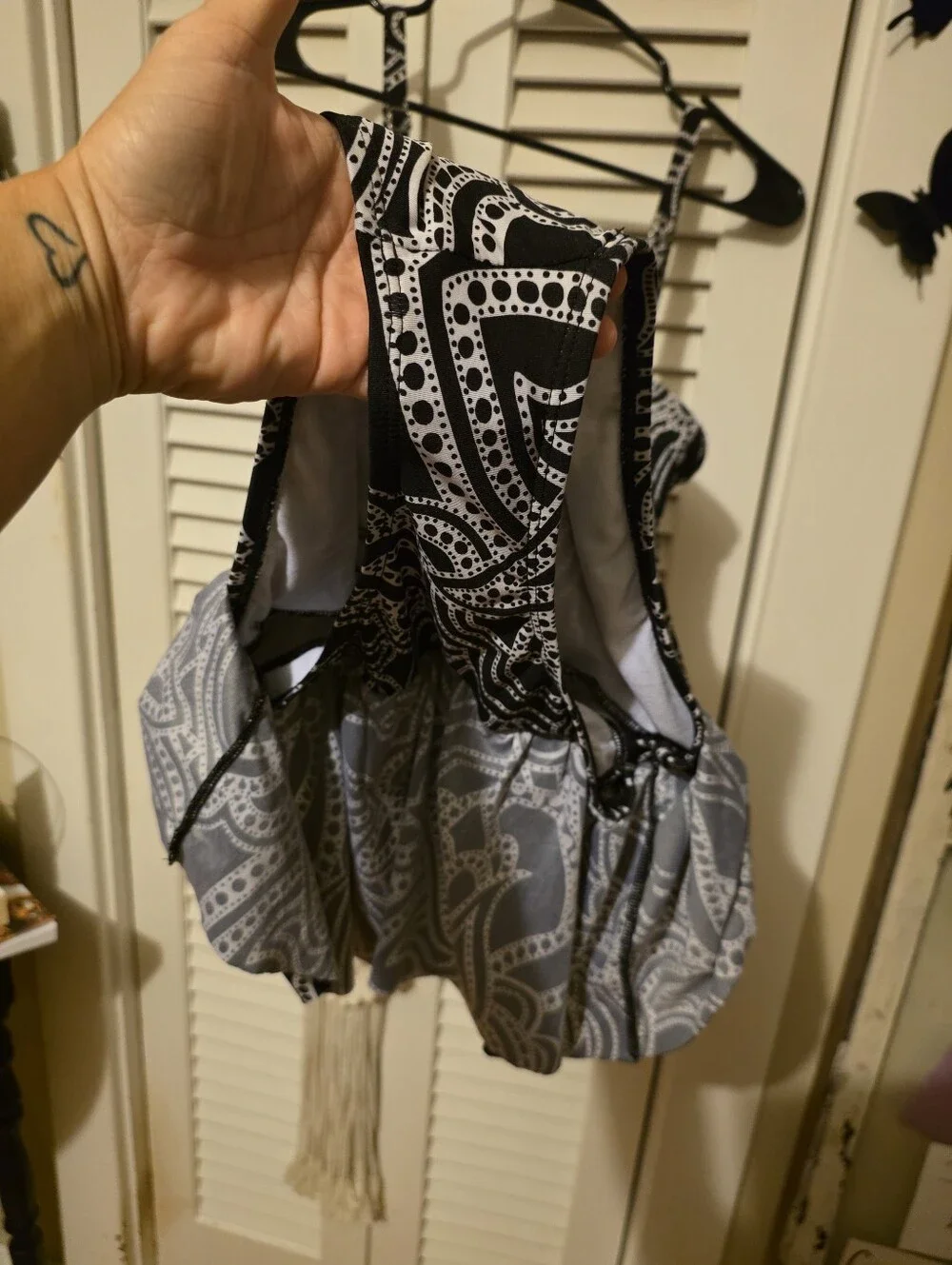 Black & White Printed One-piece Bathing Suit... Like New!!!